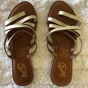 Seychelles brushed gold sandals